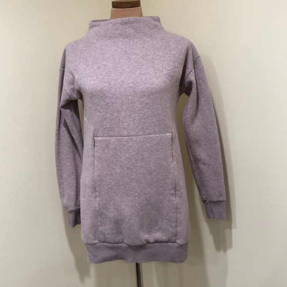 Gymshark So Soft High Mock Neck Tunic Sweatshirt Size XS Marled Pastel Purple - Picture 2 of 10